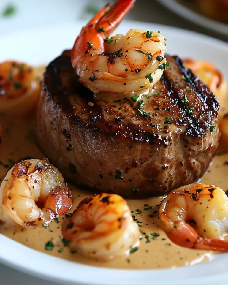 Filet Mignon with Shrimp and Creamy Lobster Sauce