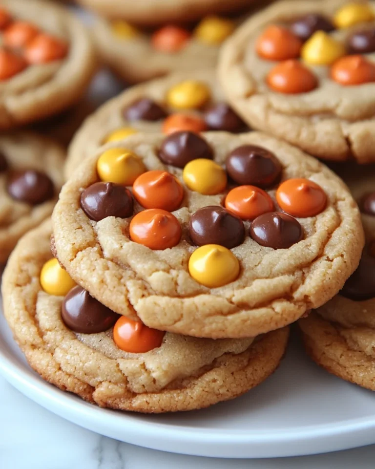 Mini Peanut Butter Stuffed Cookies with Reese’s Pieces