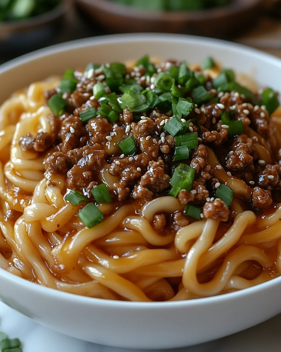 Savory Mongolian Ground Beef Noodles Made From Scratch - additional image