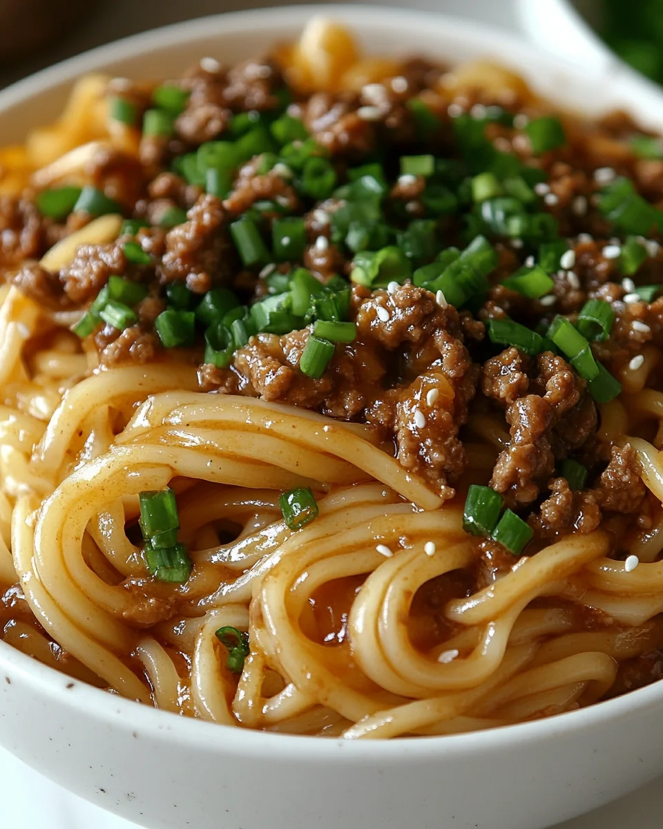 Savory Mongolian Ground Beef Noodles Made From Scratch - additional image
