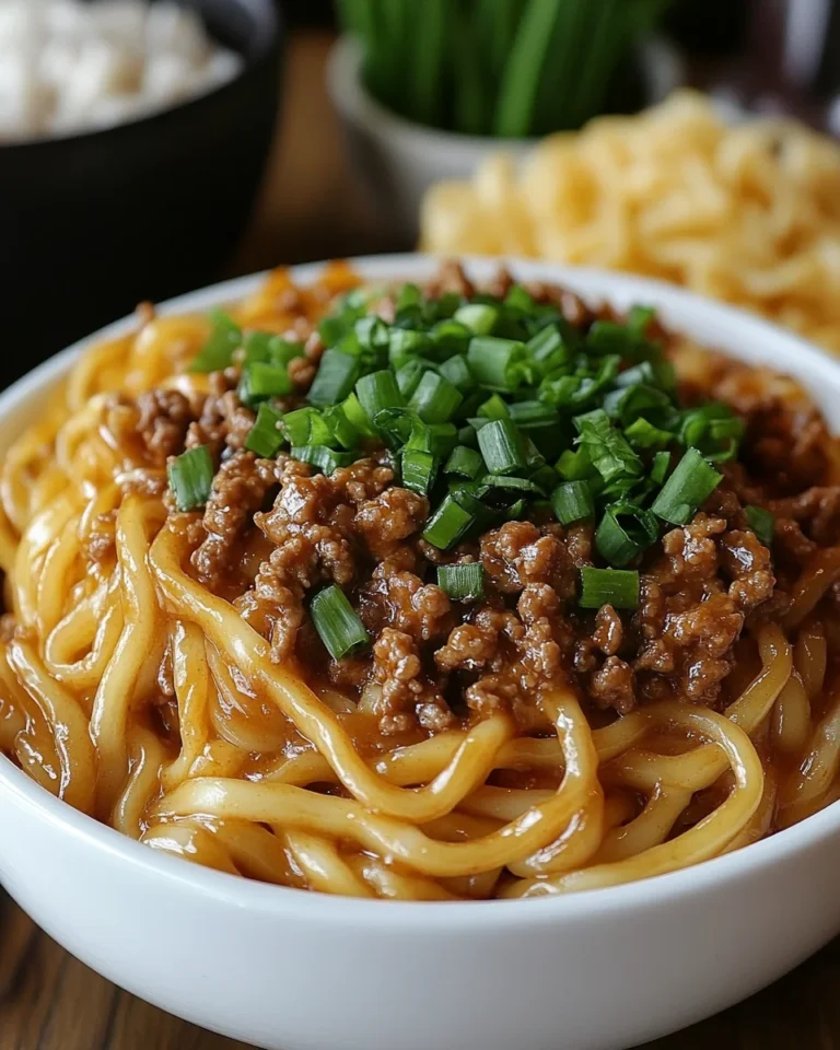 Savory Mongolian Ground Beef Noodles Made From Scratch