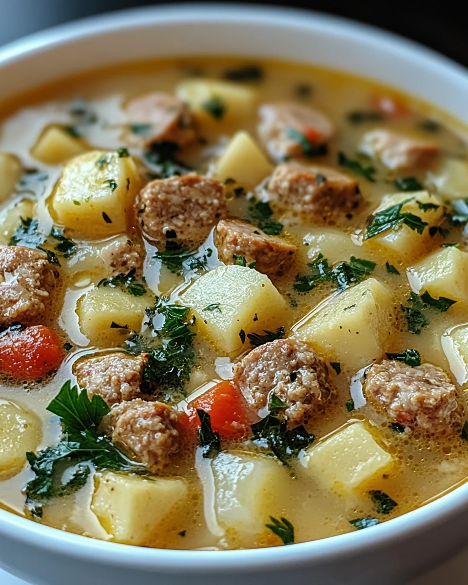 Healthy Tuscan Soup with Turkey Sausage and Fresh Vegetables - additional image
