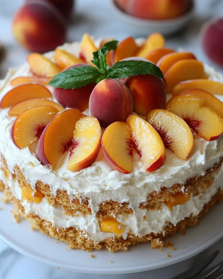 Delicious Peaches And Cream Homemade Cake