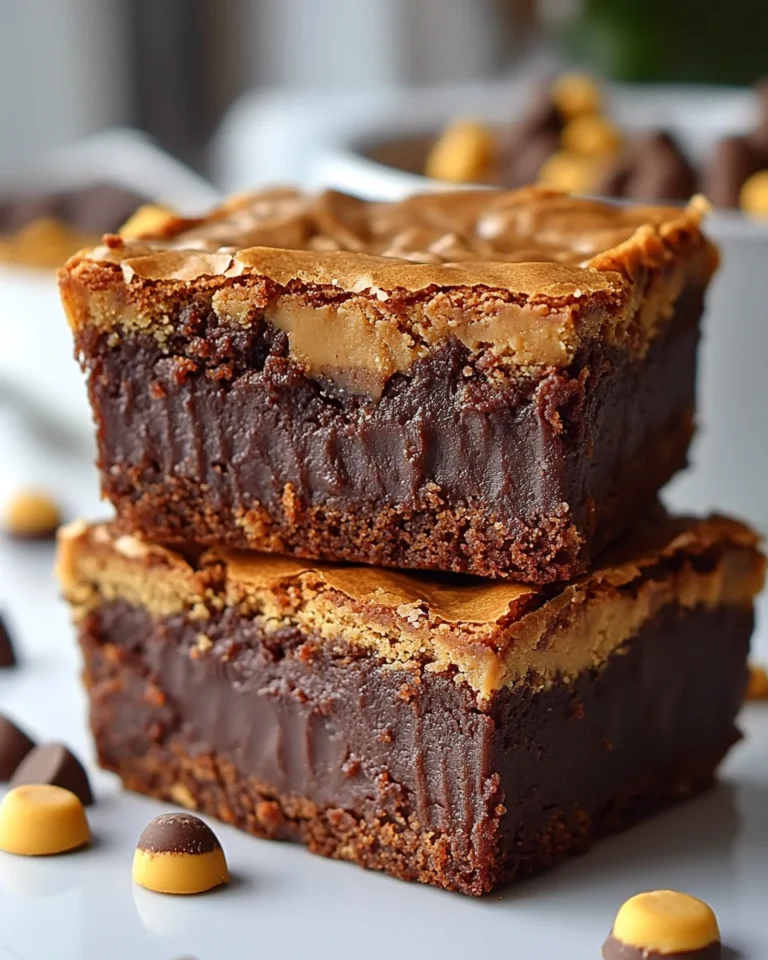 Decadent Peanut Butter Cup Brownies Made From Scratch