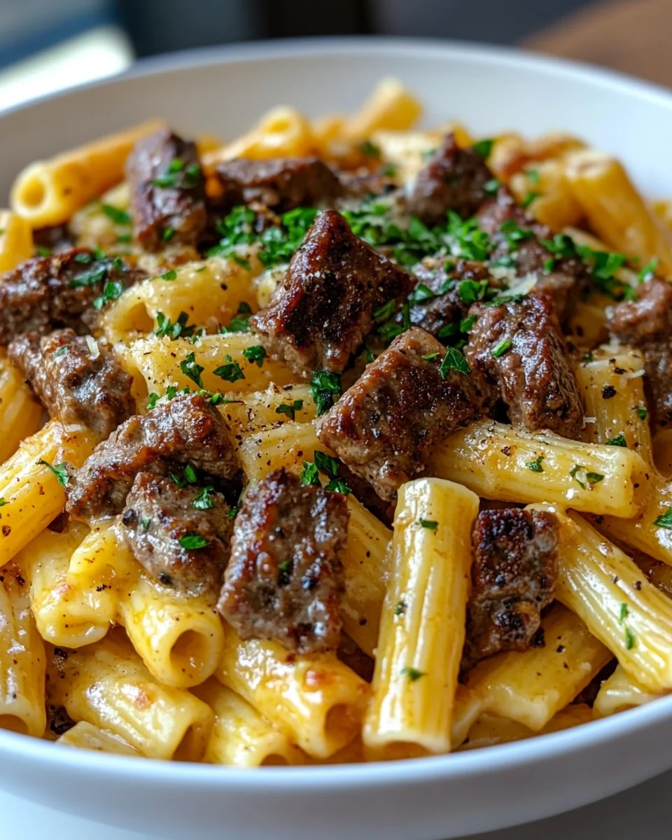 Creamy Philly Cheesesteak Pasta Made From Scratch - additional image