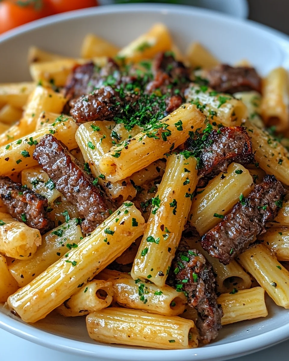 Creamy Philly Cheesesteak Pasta Made From Scratch - additional image