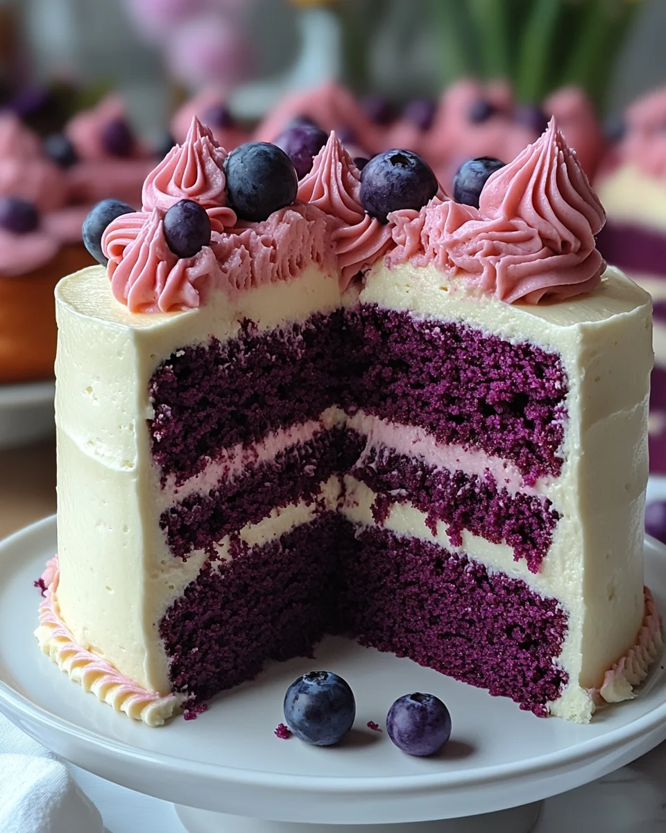 Delicious Purple Velvet Cake with Cream Cheese Frosting - additional image
