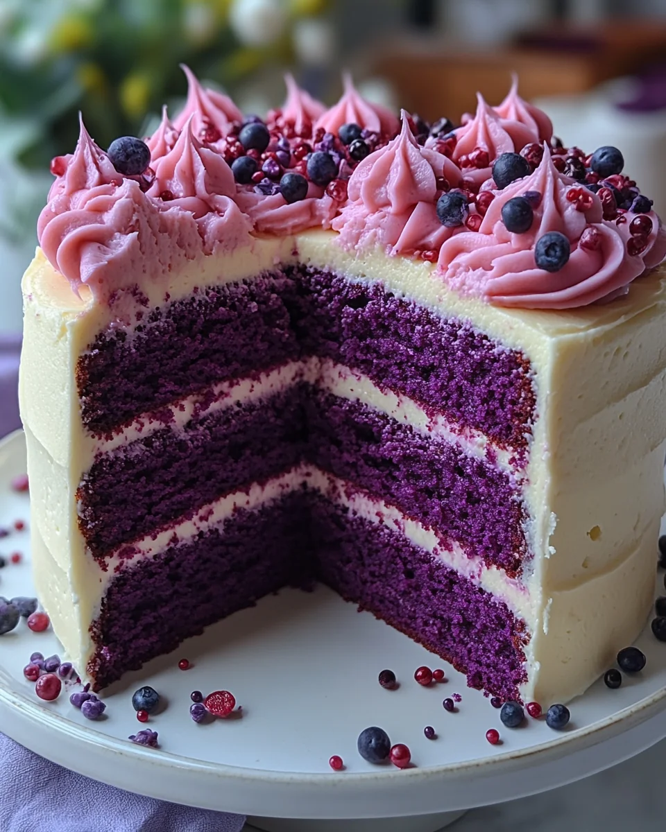 Delicious Purple Velvet Cake with Cream Cheese Frosting - additional image