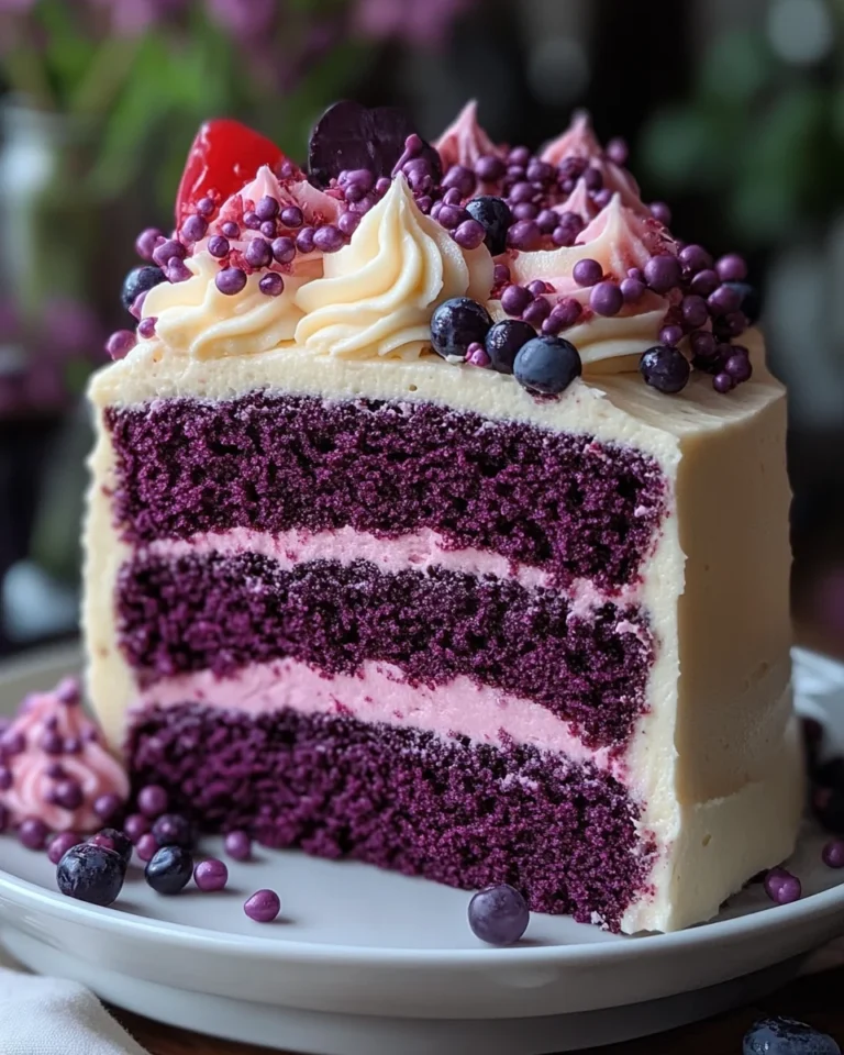 Delicious Purple Velvet Cake with Cream Cheese Frosting
