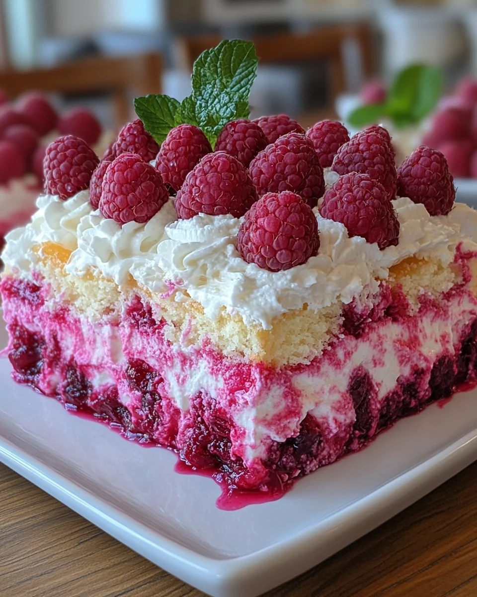 Simple Raspberry Zinger Poke Cake - additional image