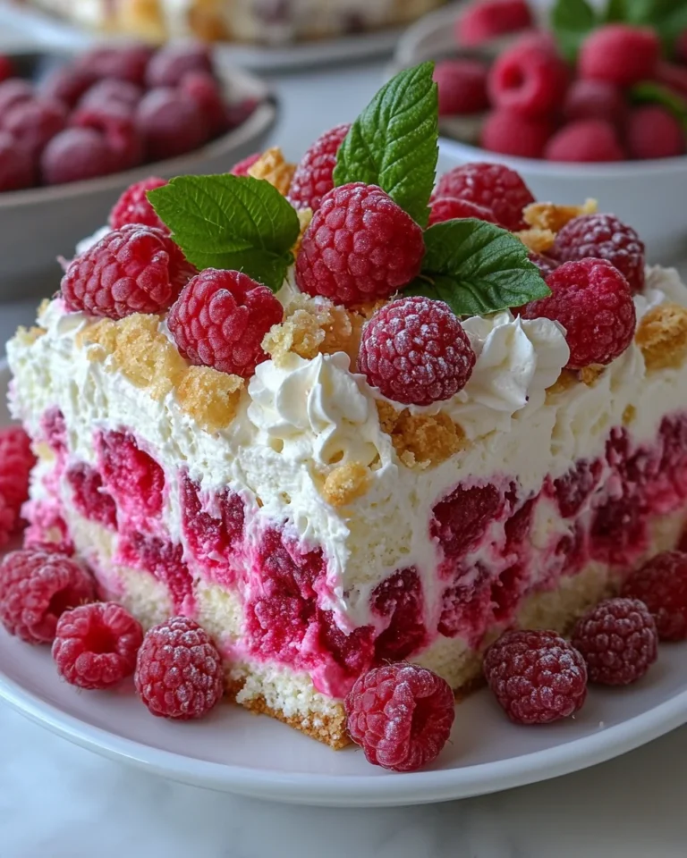 Simple Raspberry Zinger Poke Cake