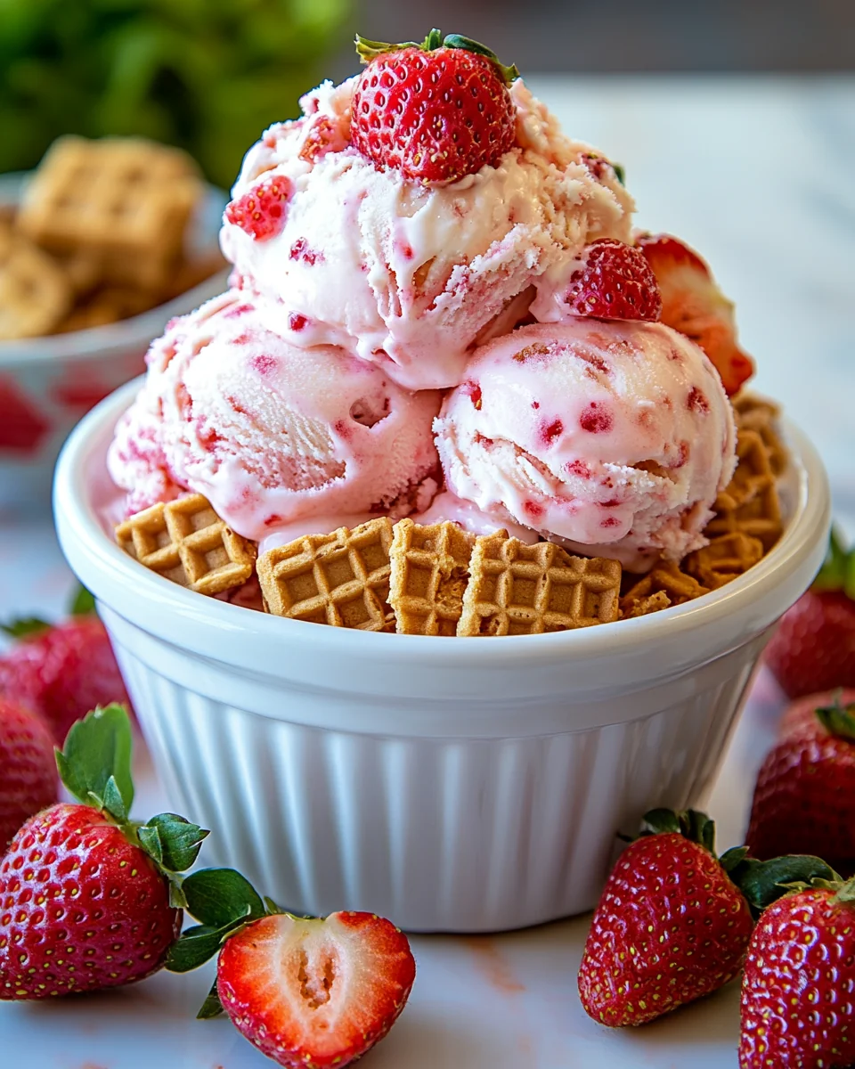 Homemade Strawberry Shortcake Ice Cream Delight - additional image