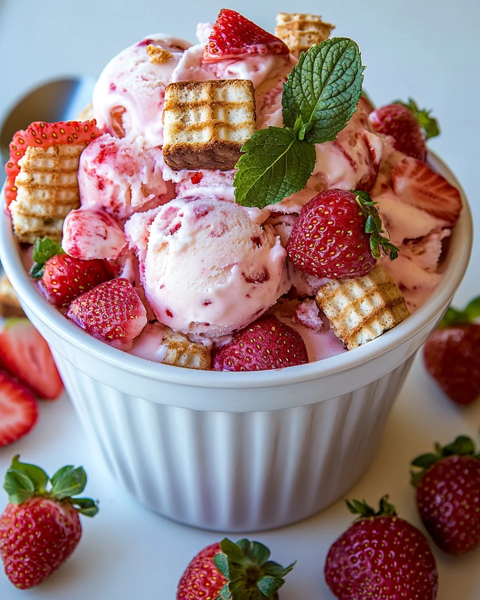 Homemade Strawberry Shortcake Ice Cream Delight - additional image