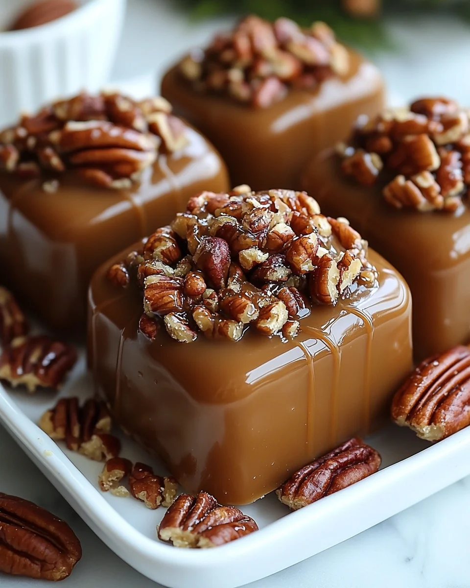 Homemade Turtle Candy with Fresh Pecans and Creamy Caramel - additional image