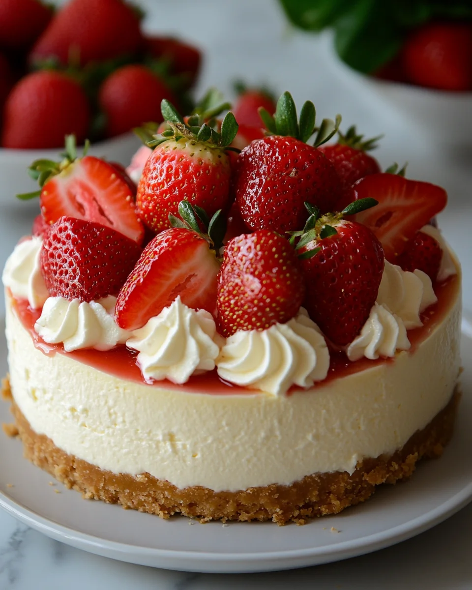 Homemade White Chocolate Strawberry Cheesecake Delight - additional image