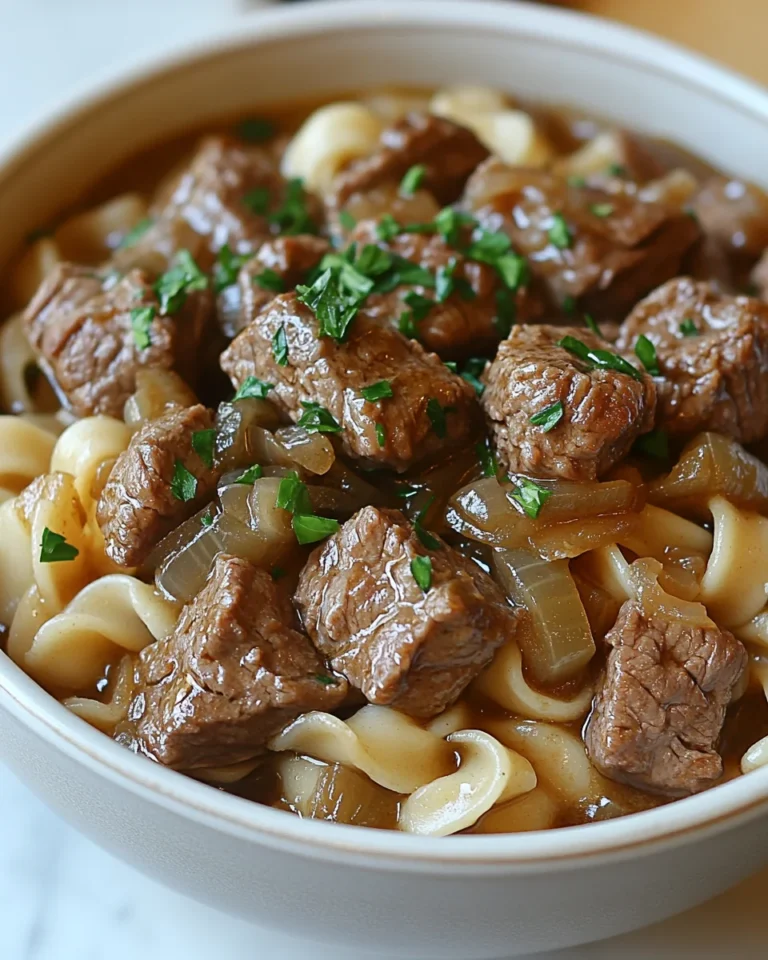 Savory French Onion Beef and Noodles One-Pot Dinner