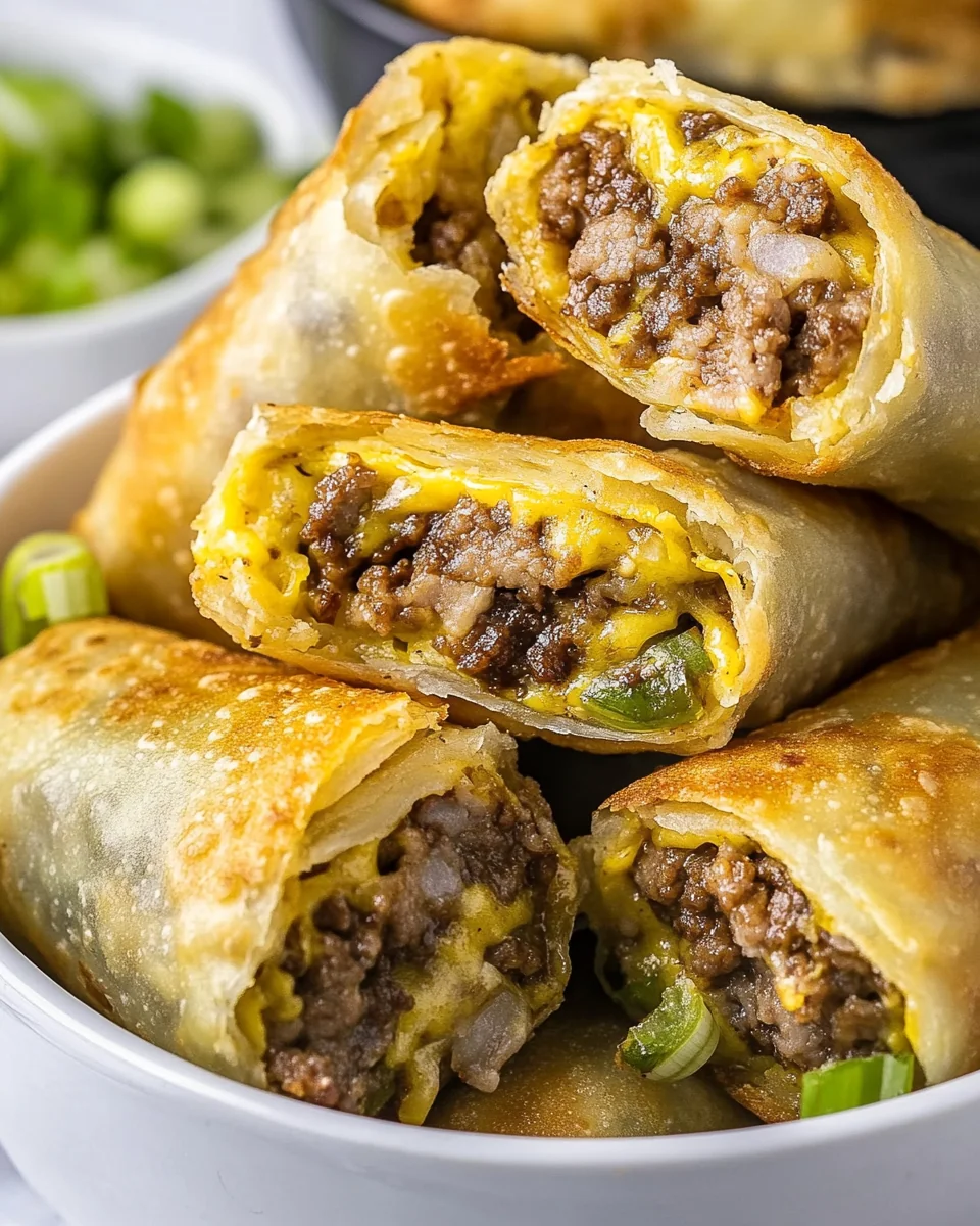 Delicious Air Fryer Cheeseburger Egg Rolls - additional image