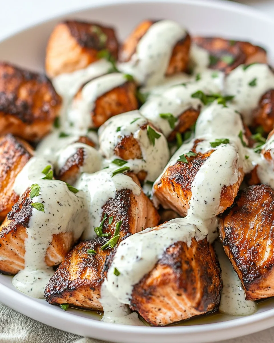 Air Fryer Salmon Bites With Creamy Garlic Sauce - additional image