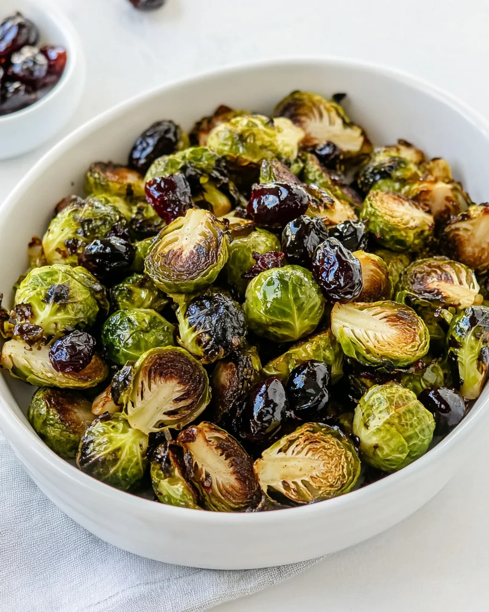 Simple Balsamic Roasted Brussels Sprouts with Cranberries - additional image
