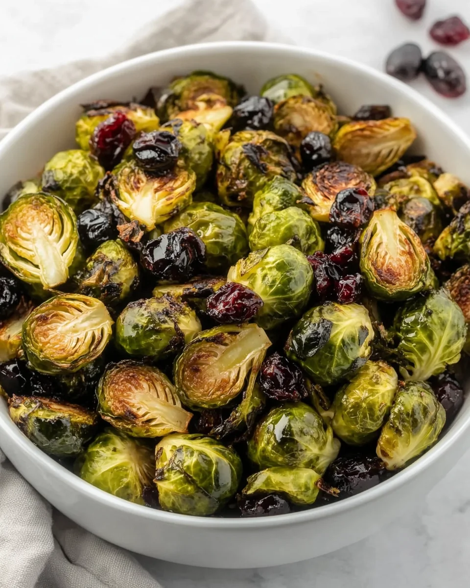 Simple Balsamic Roasted Brussels Sprouts with Cranberries - additional image