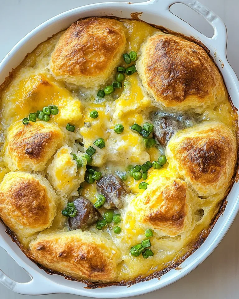 Homemade Biscuits and Gravy Breakfast Bake