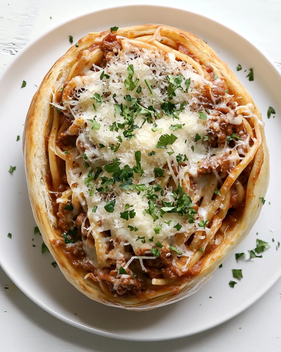 Homemade Spaghetti in a Crispy Bread Bowl - additional image