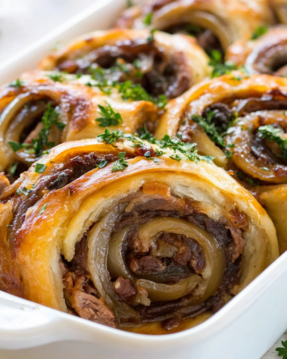 Savory Caramelized Onion Roast Beef Rolls - additional image