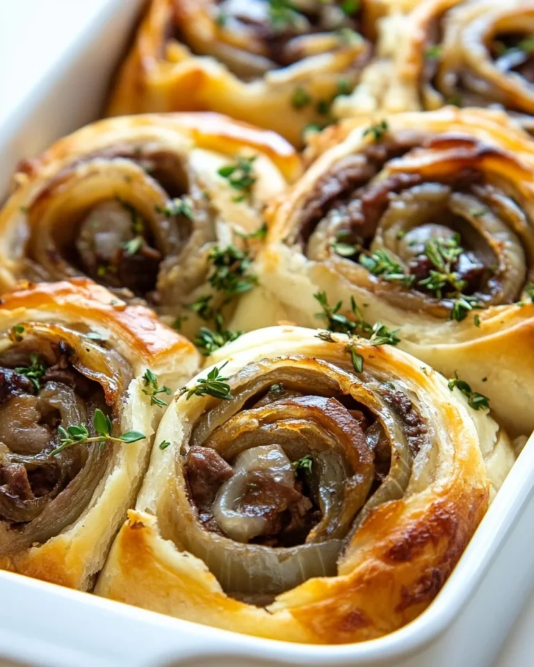 Savory Caramelized Onion Roast Beef Rolls