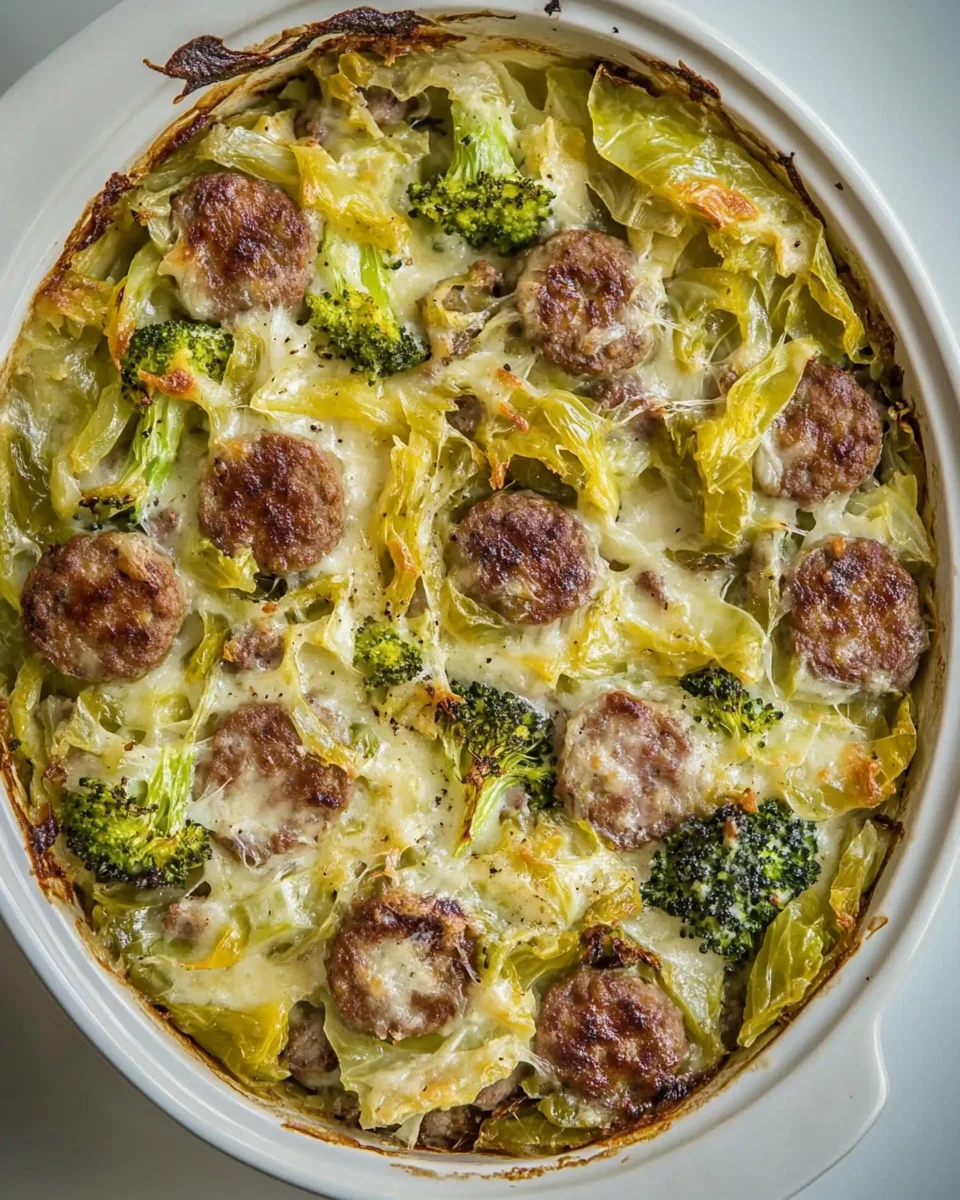 Cheesy Sausage Cabbage and Broccoli Bake Made Homemade and Hearty - additional image