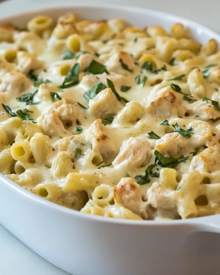 Creamy Chicken Alfredo Pasta Casserole