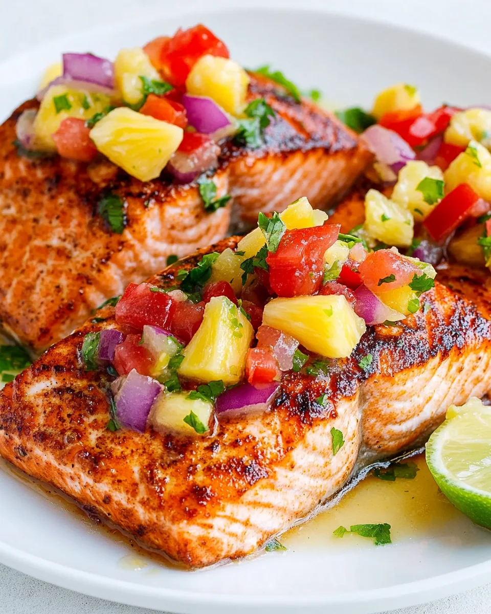 Chili Lime Salmon with Fresh Pineapple Salsa - additional image