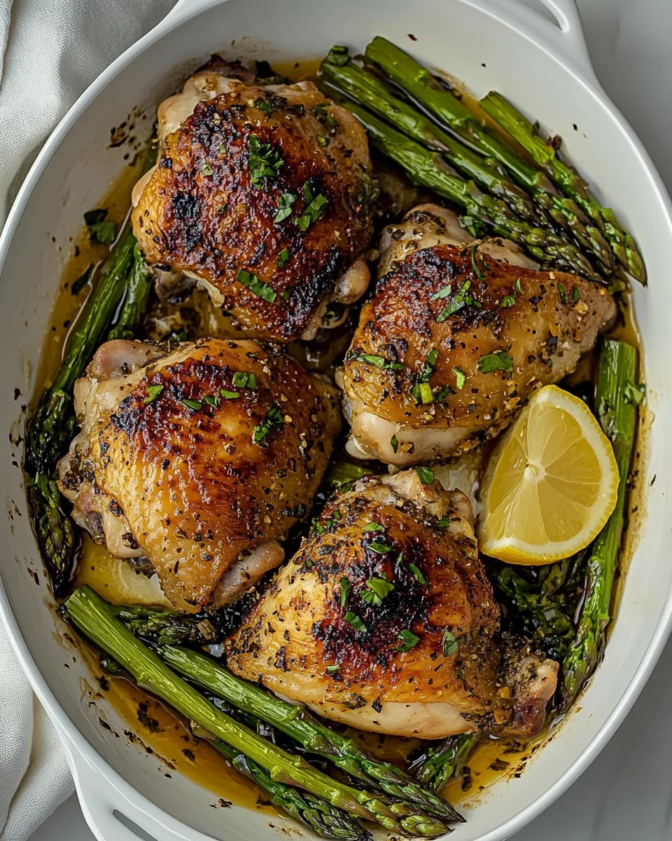 Garlic Butter Chicken Thighs with Fresh Asparagus - additional image