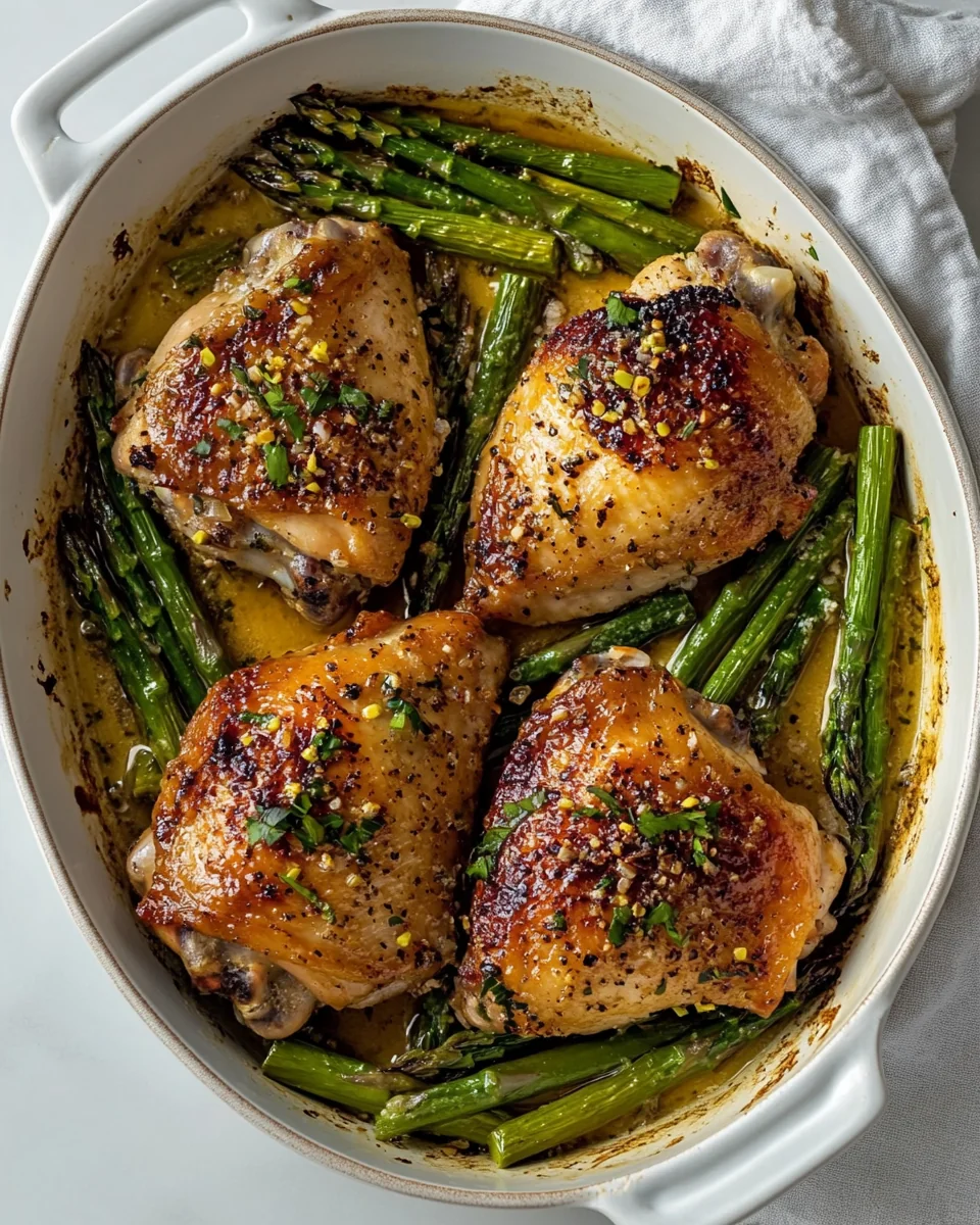 Garlic Butter Chicken Thighs with Fresh Asparagus - additional image