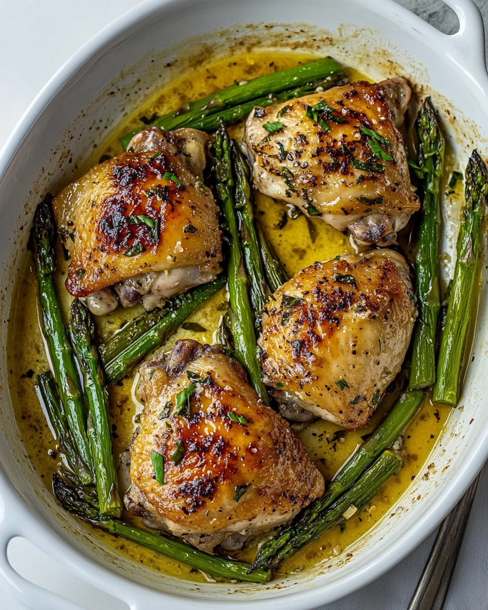 Garlic Butter Chicken Thighs with Fresh Asparagus - additional image