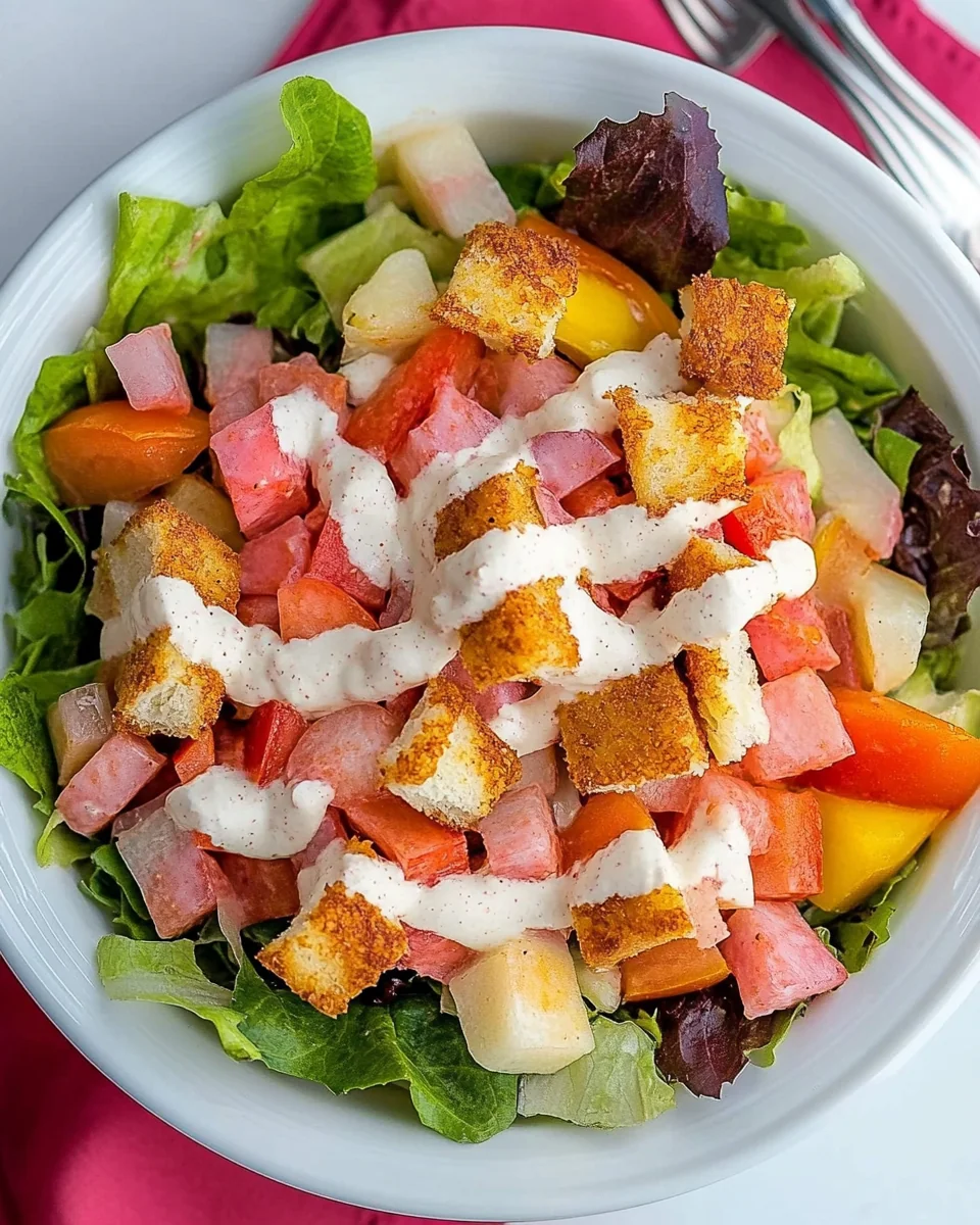 Homemade Monte Cristo Salad With Fresh Ingredients - additional image