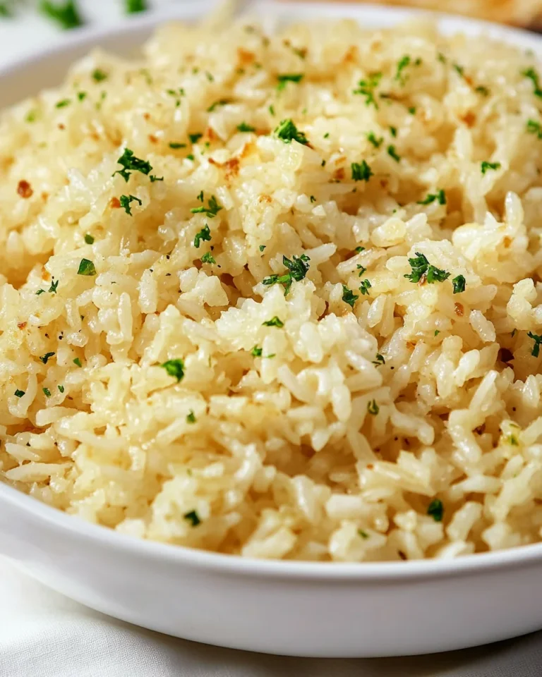 Savory Garlic Butter Rice With Parmesan