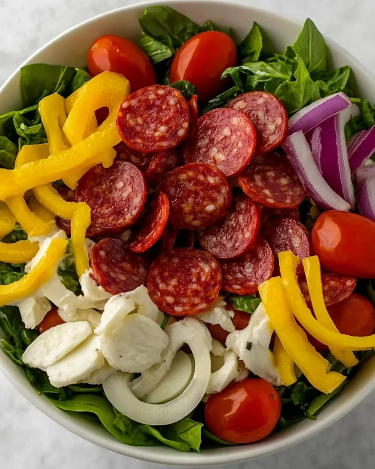 Savory Pepperoni Salad With Fresh Ingredients