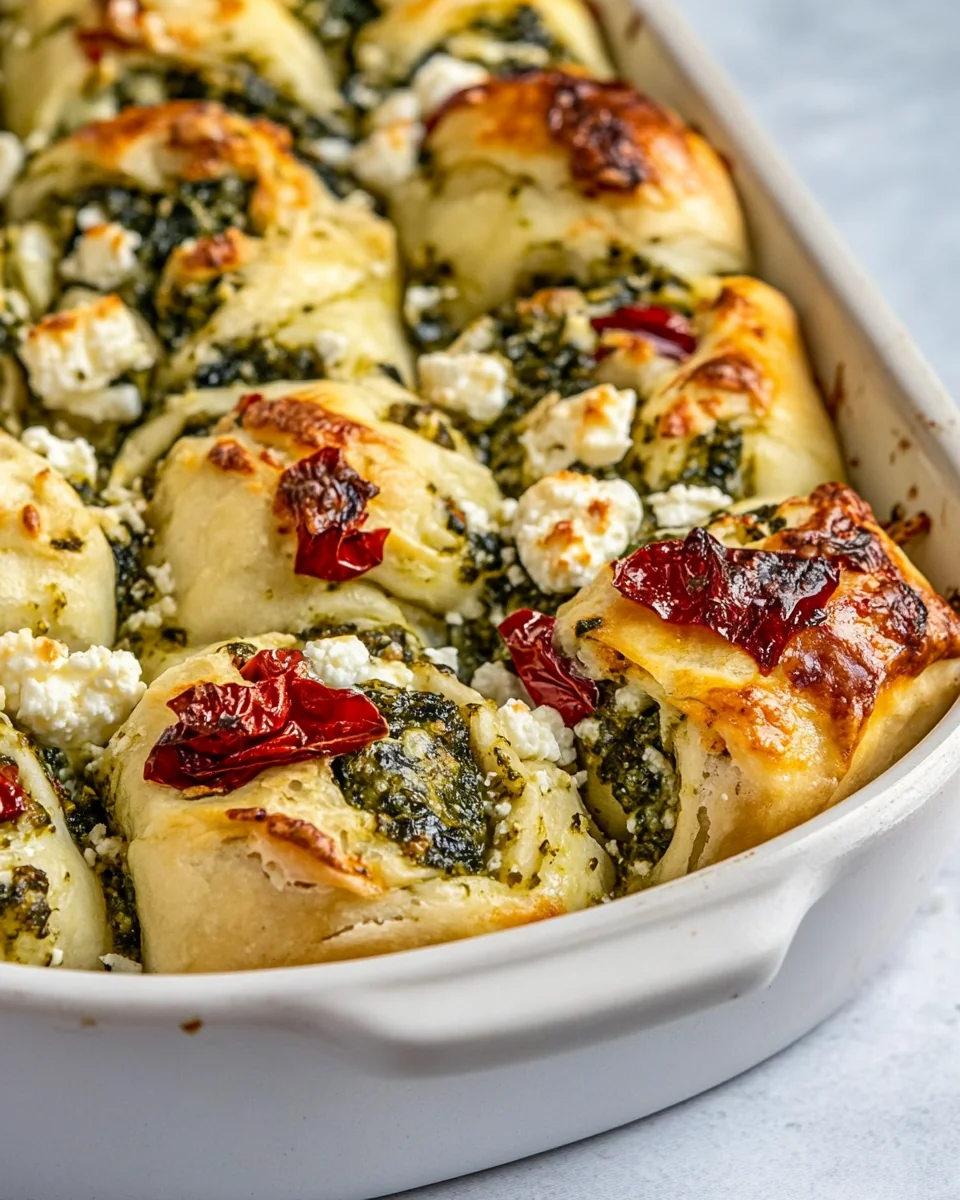 Savory Homemade Pesto Feta Rolls - additional image