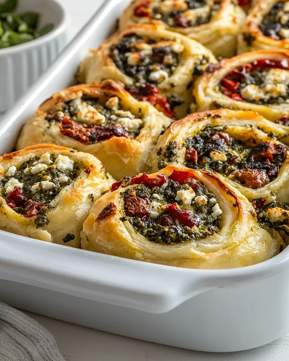 Savory Homemade Pesto Feta Rolls - additional image