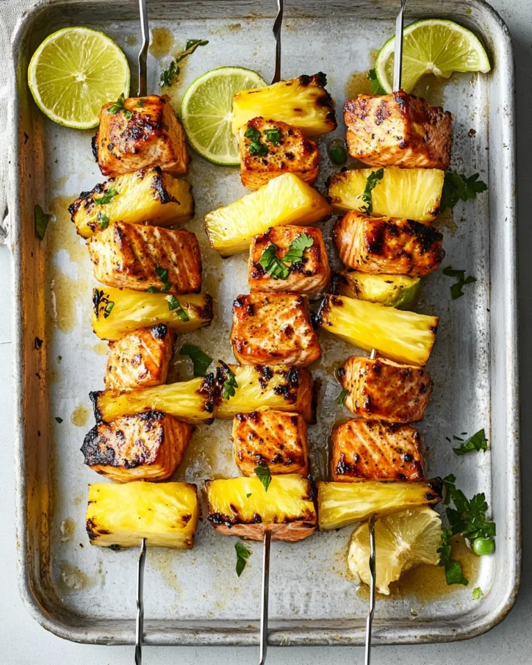 Fresh Pineapple Salmon Kebabs for a Summer Grill