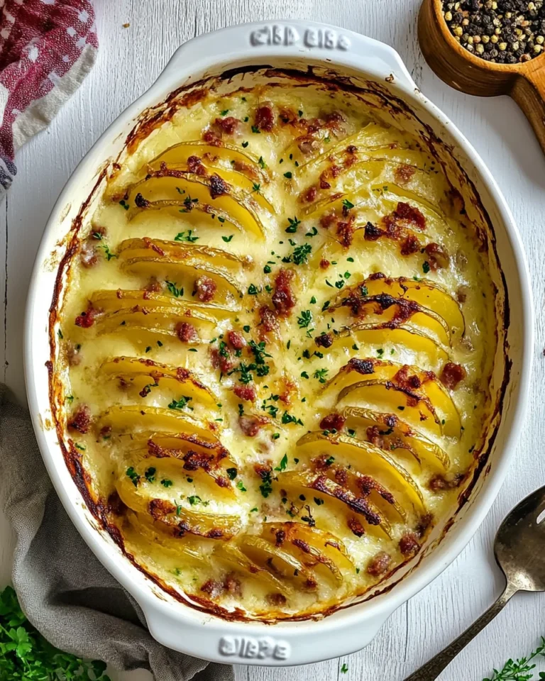 Delicious Potatoes Au Gratin with Smoked Sausage