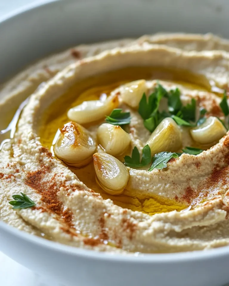 Simple Roasted Garlic Hummus Recipe