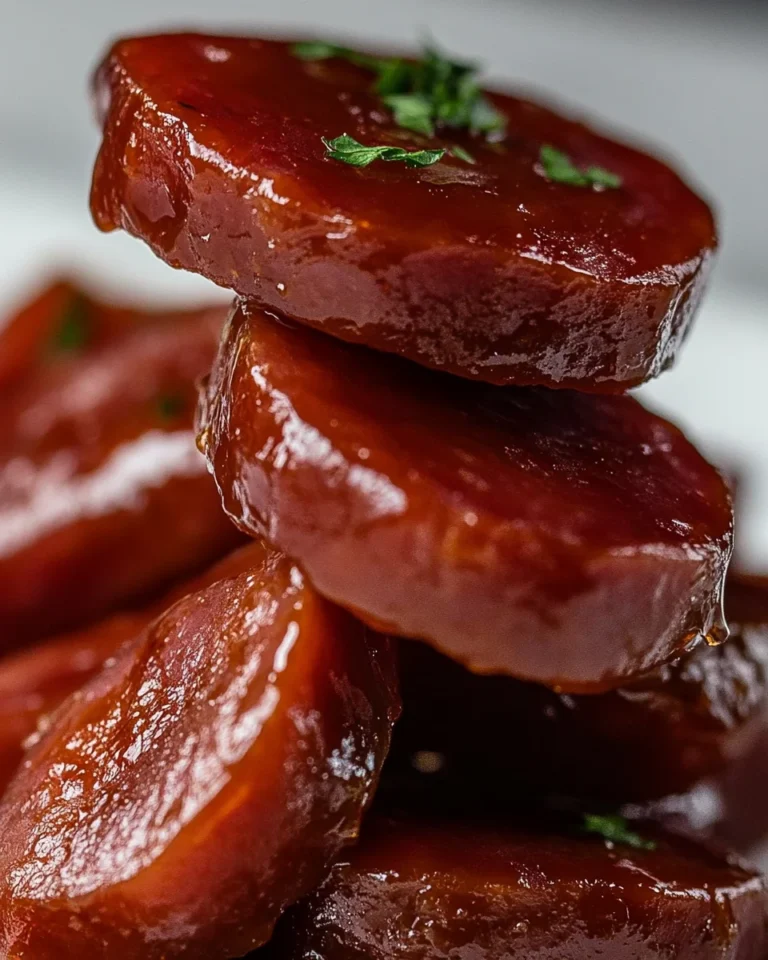 Slow Cooker Sweet Bourbon Glazed Kielbasa
