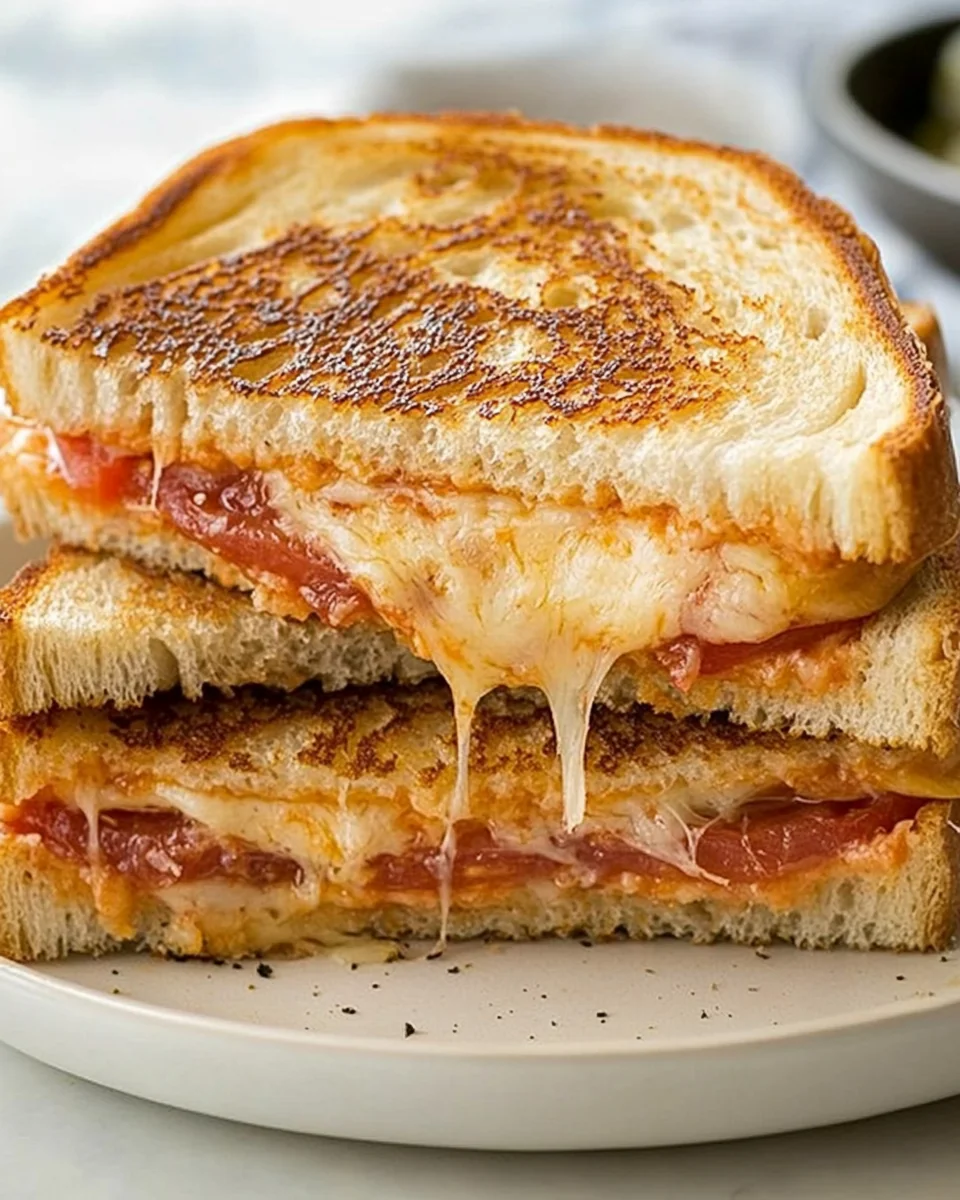 Triple Decker Grilled Cheese With Fresh Tomatoes - additional image