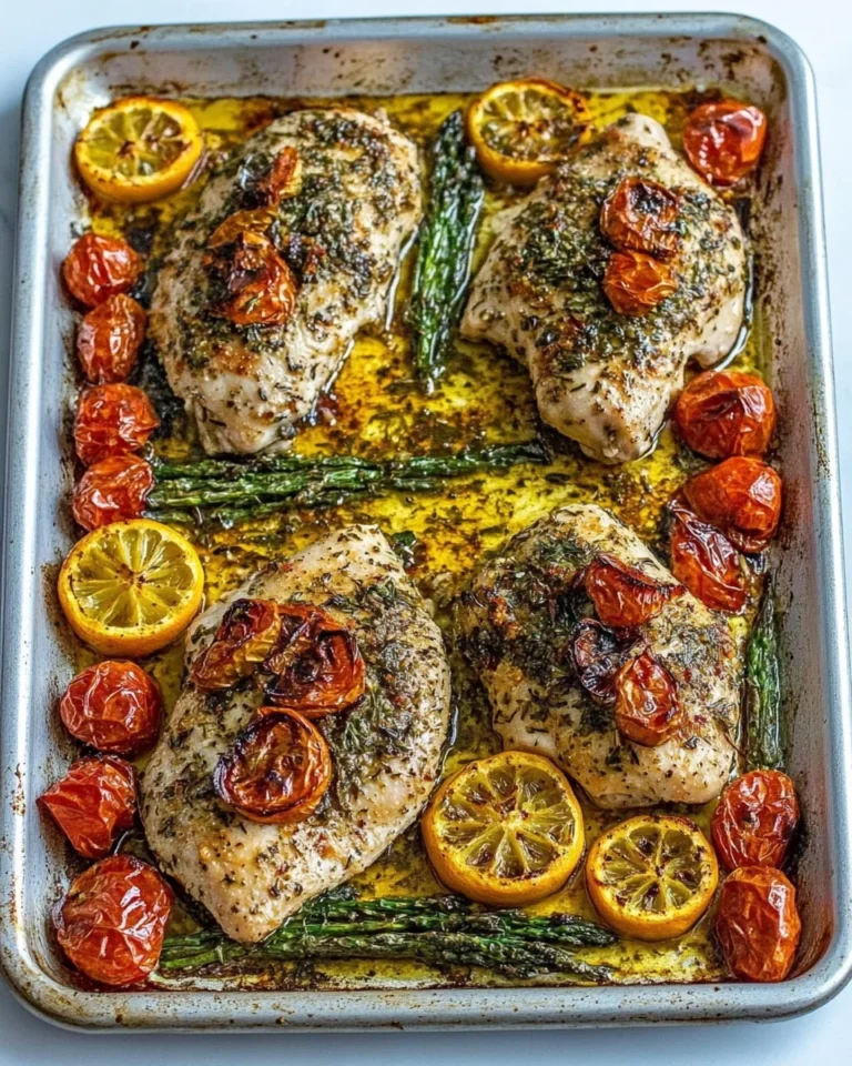 Simple Tuscan Garlic Chicken Sheet Pan Recipe